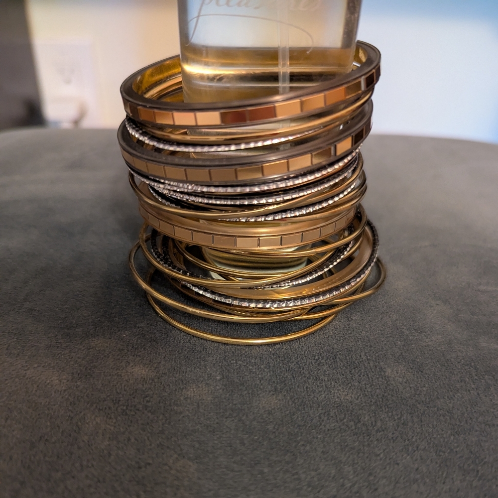 Amrita Singh Elegant Gold and Silver Bangle Set